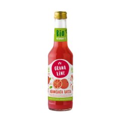 Bouteille en verre de 27,5 cl d'Aranciata Rossa Granaline, boisson pétillante à l'orange sanguine IGP de Sicile