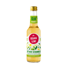 Bouteille en verre 27,5 cl de thé vert citronnelle Granaline BIO, à l'infusion de thé vert citronnelle et de jus de citron et de citronnelle