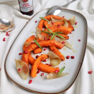Recette de potiron et oignon rôtis au vinaigre de grenade BIO Granaline